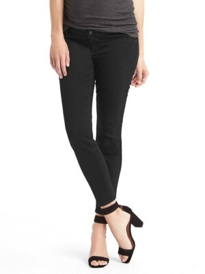 New Gap Maternity TRUE SKINNY Side Inset Deep Black Ankle JEANS  28 Reg 6 Reg