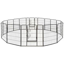 ALEKO Folding Pet Playpen 16 Panel Dog Kennel Exercise Cage Fence 32X32 In