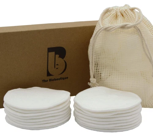 16pk Soft Bamboo Terry & Velour Reusable Cotton Makeup Remover Pads w/ Wash Bag