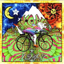 FRACTAL BICYCLE DAY Albert Hofmann BLOTTER ART sheet paper psychedelic art