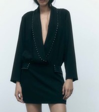 NWT ZARA SHINY BLAZER DRESS XS