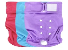 Wegreeco WASHABLE Female Dog Washable Diapers,  Set of 3, Size Small - New
