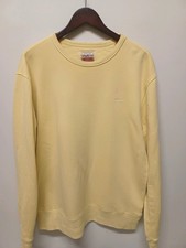 Aubin Garment Dyed cotton jersey Sweatshirt  bright yellow mens relaxed large ex