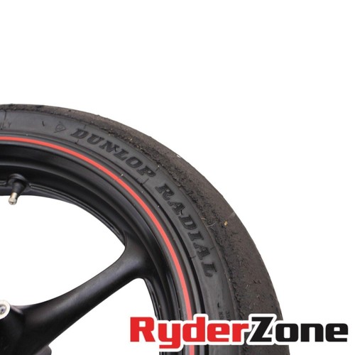 2003 - 2016 YAMAHA YZF R6 Roue Avant Droit Jante Noir Piste Pneu Dunlop - Photo 3 sur 10