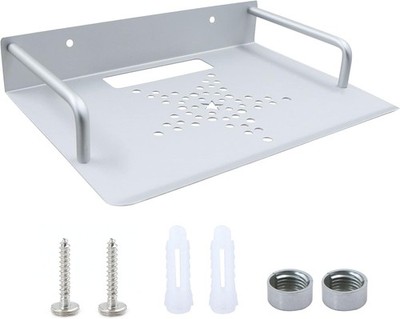 Wall Mount Router Tray Repeater Rack - Wall Mounted Silver Aluminium Storage ...