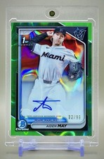 Aiden May 2024 1st Bowman Chrome #CPA-AM Green Lava Refractor Auto #/99 SP