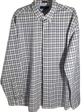 Tommy Hilfiger Mens LG 16 1/2 Cotton Button Down, 34-35 Long Sleeve Shirt EUC