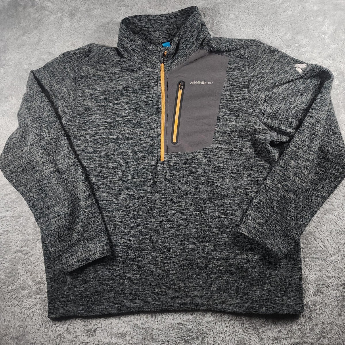 Eddie Bauer First Ascent Jacket Mens 2XL Gray Fleece 1/4 Zip