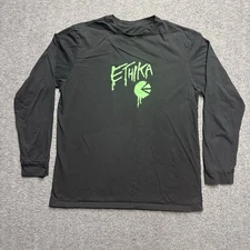 Ethika Long Sleeve Classic T- Shirt Mens Large Black 100% Cotton