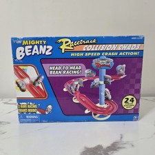 Mighty Beanz Racetrack Collision Chaos  2 Rare Racing Beanz 2003
