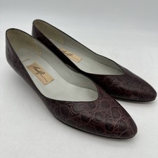 VTG Amalfi Women s Size 9 AAA Made In Italy Short Heels Dark burgundy Lizard