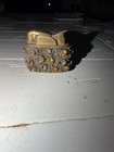 Vintage Ornate Gold Tone Pocket Lighter w/ Amber Color Rhinestones by Evans — photo 3