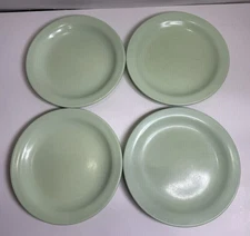 Boonton Ware 7" Plate Set Of 4 Melamine Vintage USA made Green 5105-7