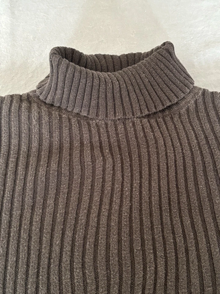 Suéter Cherokee de Colección Años 90 Acanalado Cuello Alto 100% Algodón Talla L Negro/Gris Foto 4 de 4