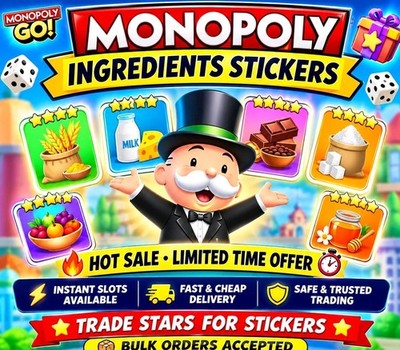 CAFE INGREDIENT SET   Monopoly Stickers Go -FAST Delivery 