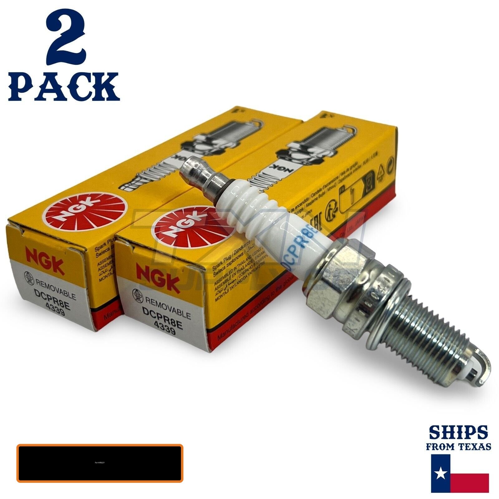 2 Pack NGK Spark Plug - For 2007-2009 FXDL 1584 Dyna Low Rider Harley