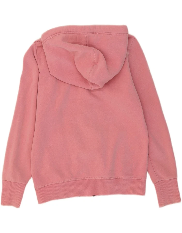 Suéter com capuz feminino SUPERDRY gráfico de atletismo com zíper Reino Unido 14 grande rosa AJ08 - Imagem 4 de 4