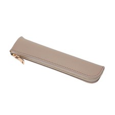 Pink Faux Leather Pencil Case Cute Thin Slim Pouch Simple Stylish Lightweight