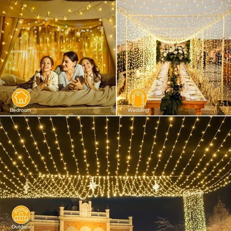 10-100M LED Lichterkette Strom Weihnachtendeko Innen & Außen Party Beleuchtung - Bild 2 von 4