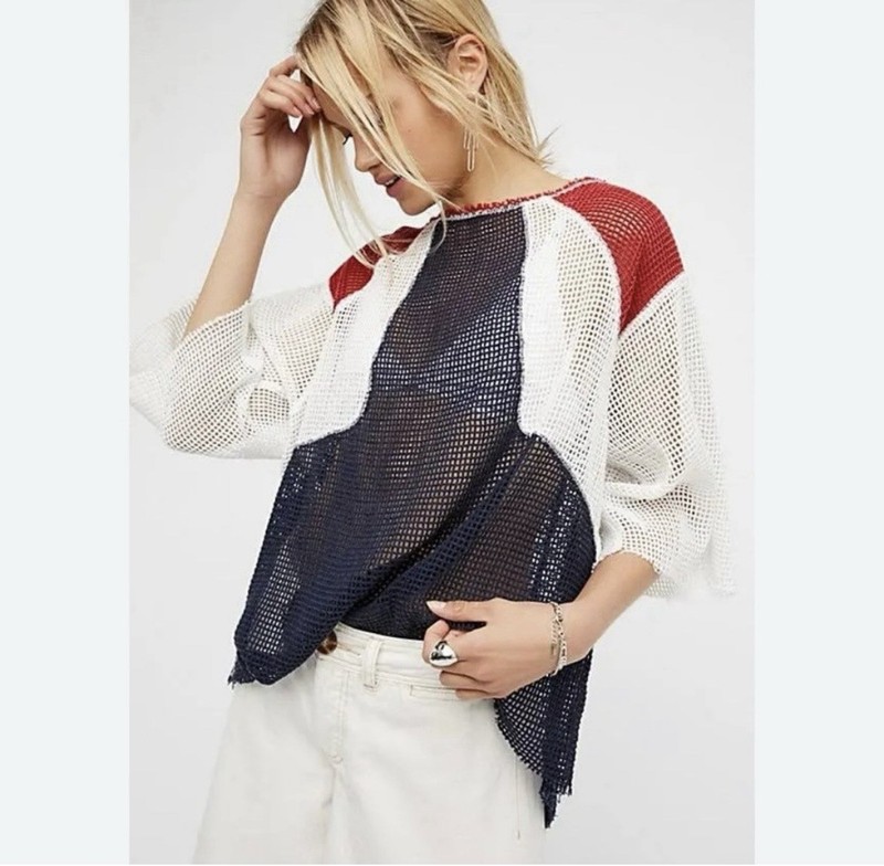 Free People We The Free Dakota Mesh Tee Size XS