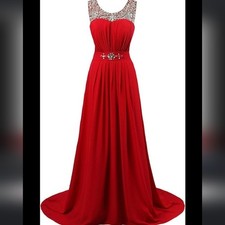 RED RHINESTONE EVENING GOWN