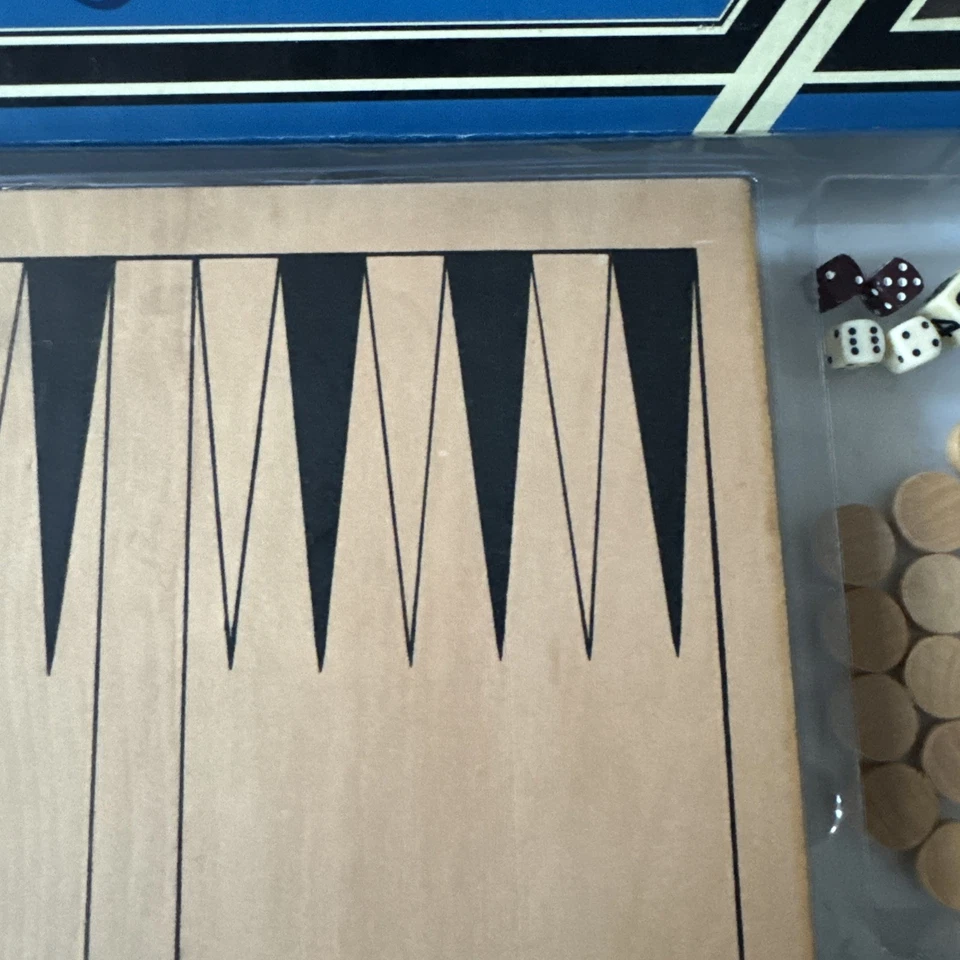 Vintage Backgammon Wooden Board & Pieces 1995 Lagoon Traditional Games lovely  - Image 4 of 4
