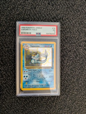 PSA 5 Vaporeon Holo 12/64 Jungle 1999 Pokemon Card Vintage | eBay PSA 5 Vaporeon Holo 12/64 Jungle 1999 Pokemon Card Vintage | eBay