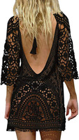 Damen Bikini Cover Up Sexy Boho RüCkenfrei Spitze Strandkleid Strandponcho Somme