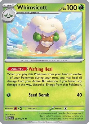 Whimsicott 008/131 Rare Pokemon SV: Prismatic Evolutions NM