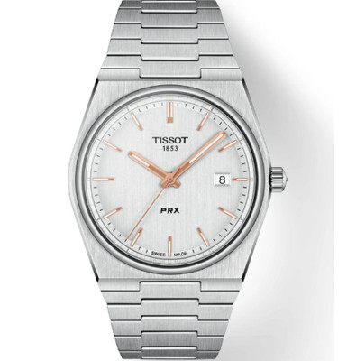TISSOT PRX T137.410.11.031.00 Silver Quartz Men's Watch New in Box