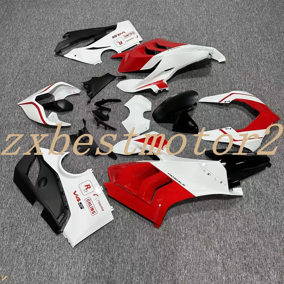 Kit de carenado de carrocería rojo blanco para Ducati Panigale V4 V4S V4SP V4R 2019-2022  Foto 3 de 4
