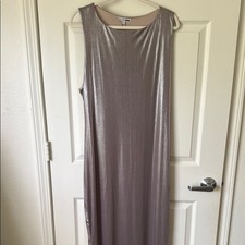 Fashion Nova Marilyn Metallic Maxi Dress in the color Mocha.