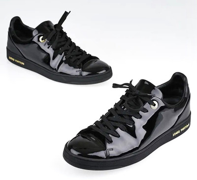 LOUIS VUITTON ~ FrontRow patent leather Black trainers ~ sz: US: 8 ; EU: 38