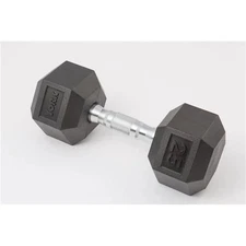 York Barbell 34052 Rubber Hex Dumbbell with Chrome Ergo Handle - 7.5 lbs