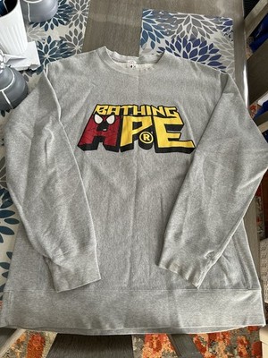 BAPE A BATHING APE OG  Spider Man Crewneck  Sz LARGE