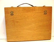 Artist's Painter's Wooden Case Box Vintage Dovetail Joint w/ Used Wooden Palette