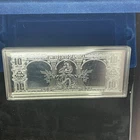 2002 SILVER $10. BILL ART BAR, 4 TROY OUNCES .999 FINE SILVER, STUNNING DETAILS
