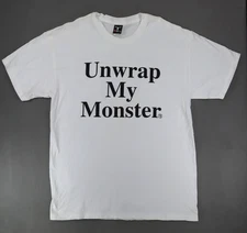 Vintage Freebirds Unwrap My Monster T-shirt Size L Burrito White Y2K Humor TX
