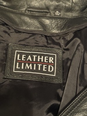 Leather Limited Men's Black Leather Jacket XL Lined Zip Band Collar Short