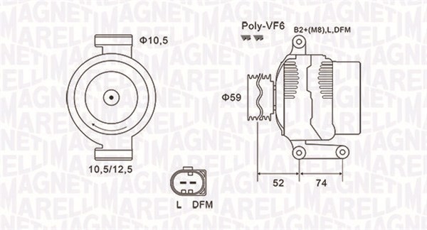 MAGNETI MARELLI-OE 063731928010 Alternator for CITROËN,FIAT,FORD,PEUGEOT