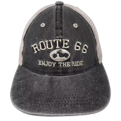 Real Time Products Route 66 Trucker Hat Gray Beige Snapback OS Embroidered Hat