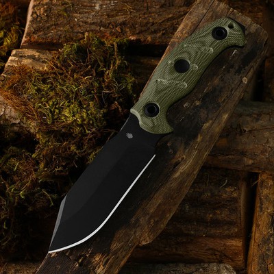 Kizer Messer Sheepdog Survival Fahrtenmesser 1095 Stahl Micarta Grün
