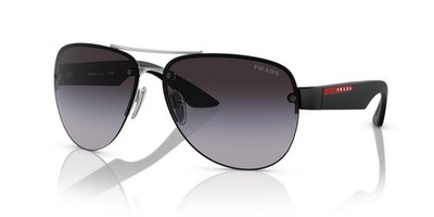 NEW Prada Linea Rossa 55YS Sunglasses 1BC09U Silver 100% AUTHENTIC