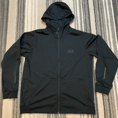 Oakley Jacket Mens Extra Large Black Hooded Full Zip Performance Fit Hydrolix