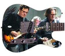 Vince Gill w Eric Clapton Autographed Custom Graphics Photo Guitar ACOA