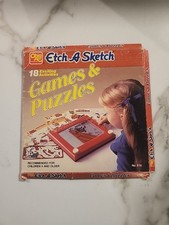 Vintage Etch A Sketch Games Puzzles 18 Reusable Plastic Screens 1 bonus Ohio Art