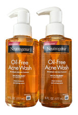 Neutrogena OIL FREE ACNE WASH Medicated w /Pump 6oz  2 pack 