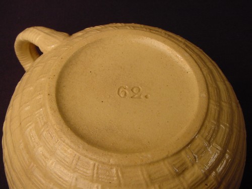 EXTREMELY RARE 1834 SIGNED BASKET WEAVE MOLDED TEA CUP & SAUCER YELLOW WARE - Picture 12 of 14