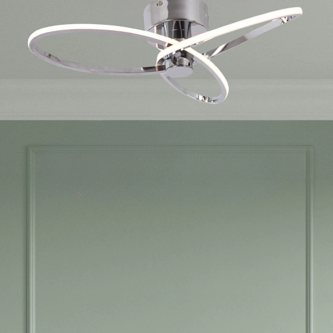 Pagazzi Lighting Reggie LED Semi Flush Ceiling Light Polished