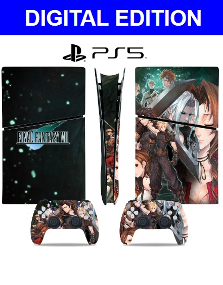 Sticker Skin for PS5 Slim DIGITAL EDITION Wrap Vinyl + Controller 